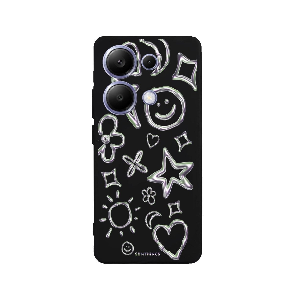 Xiaomi Redmi 13 Silver Doodles Premium Telefon Kılıfı - SUMTHINCS