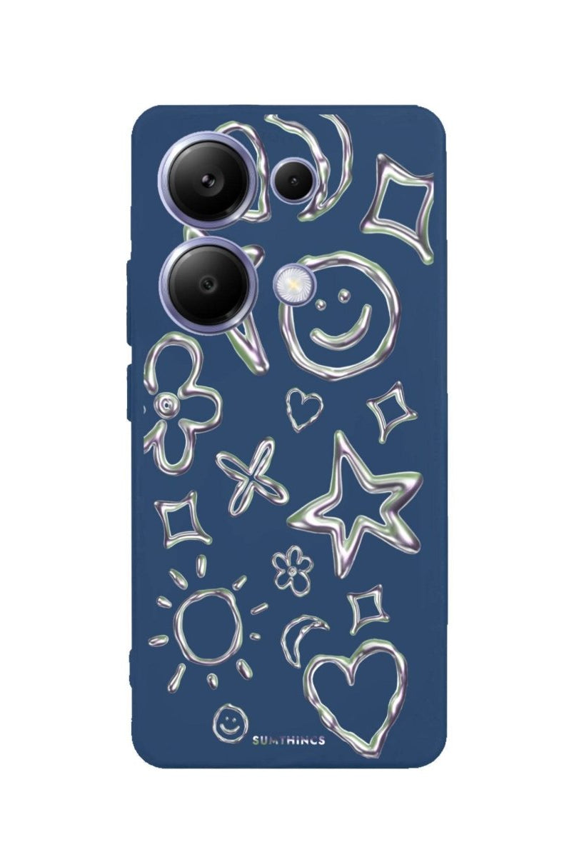 Xiaomi Redmi 13 Silver Doodles Premium Telefon Kılıfı - SUMTHINCS