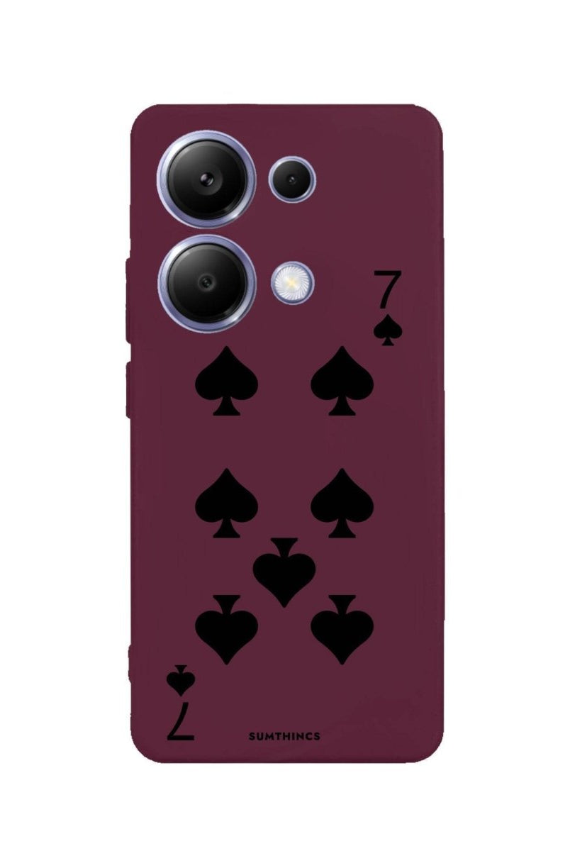 Xiaomi Redmi 13 Spade7 Premium Telefon Kılıfı Bordo - SUMTHINCS