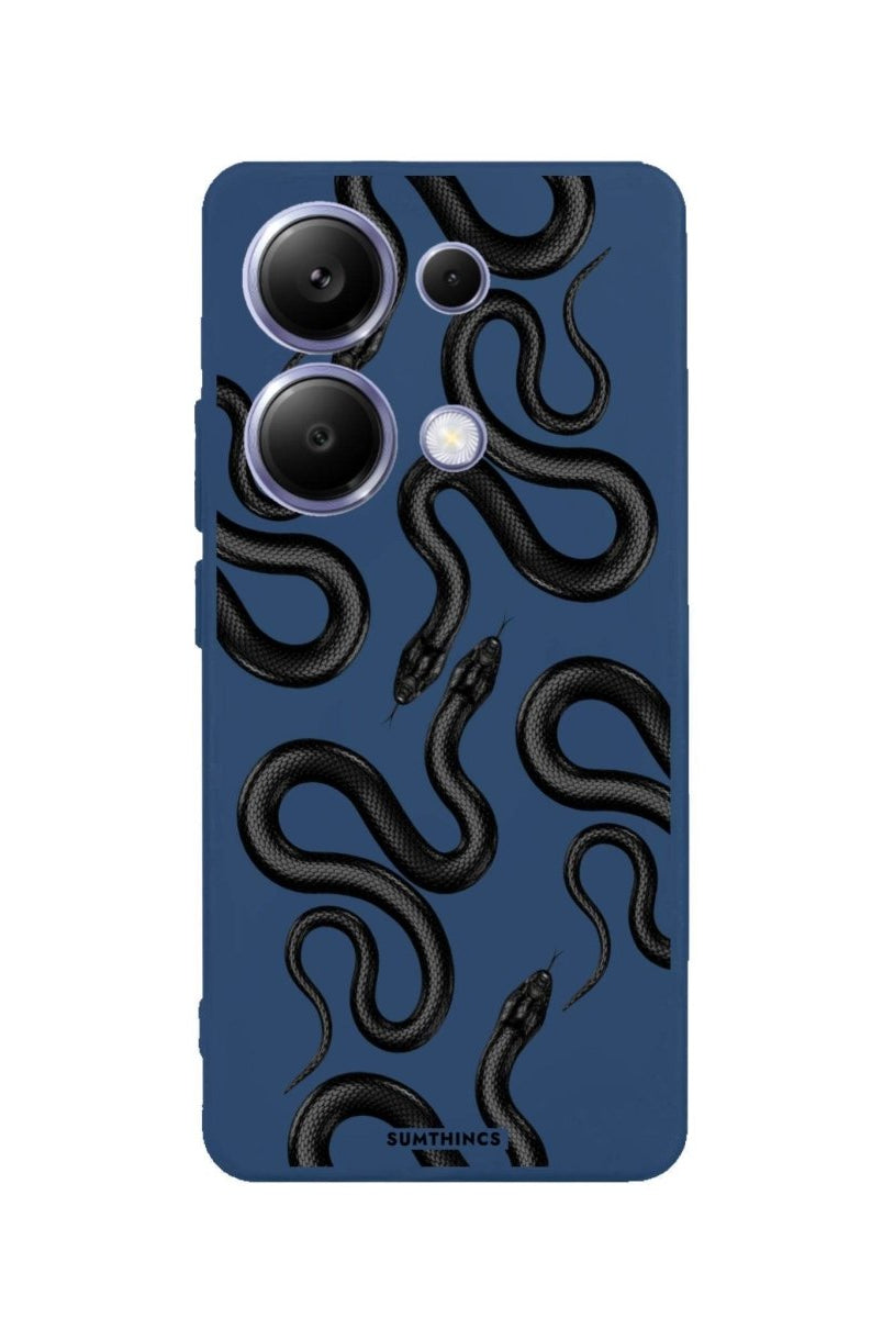 Xiaomi Redmi Note 13 Pro Snakes Premium Telefon Kılıfı Pasifik Mavi - SUMTHINCS