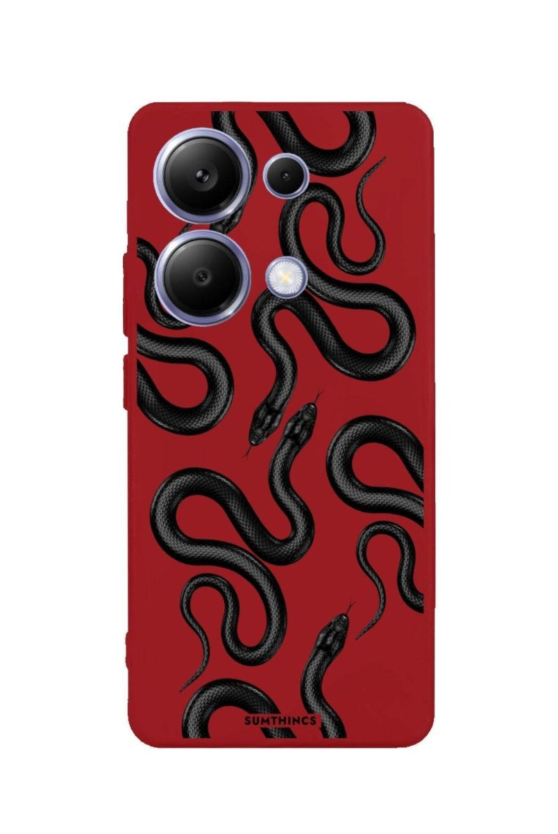 Xiaomi Redmi Note 13 Pro Snakes Premium Telefon Kılıfı Kırmızı - SUMTHINCS