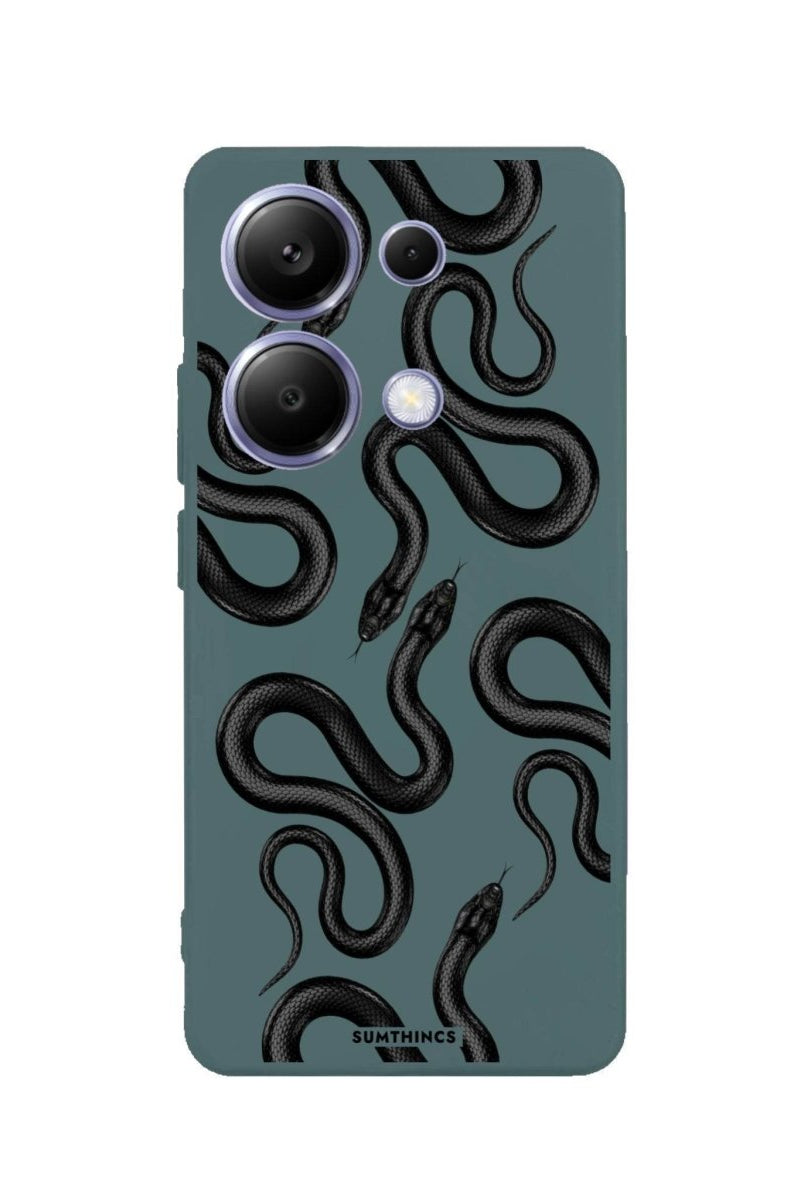 Xiaomi Redmi Note 13 Pro Snakes Premium Telefon Kılıfı Kaktüs Yeşili - SUMTHINCS