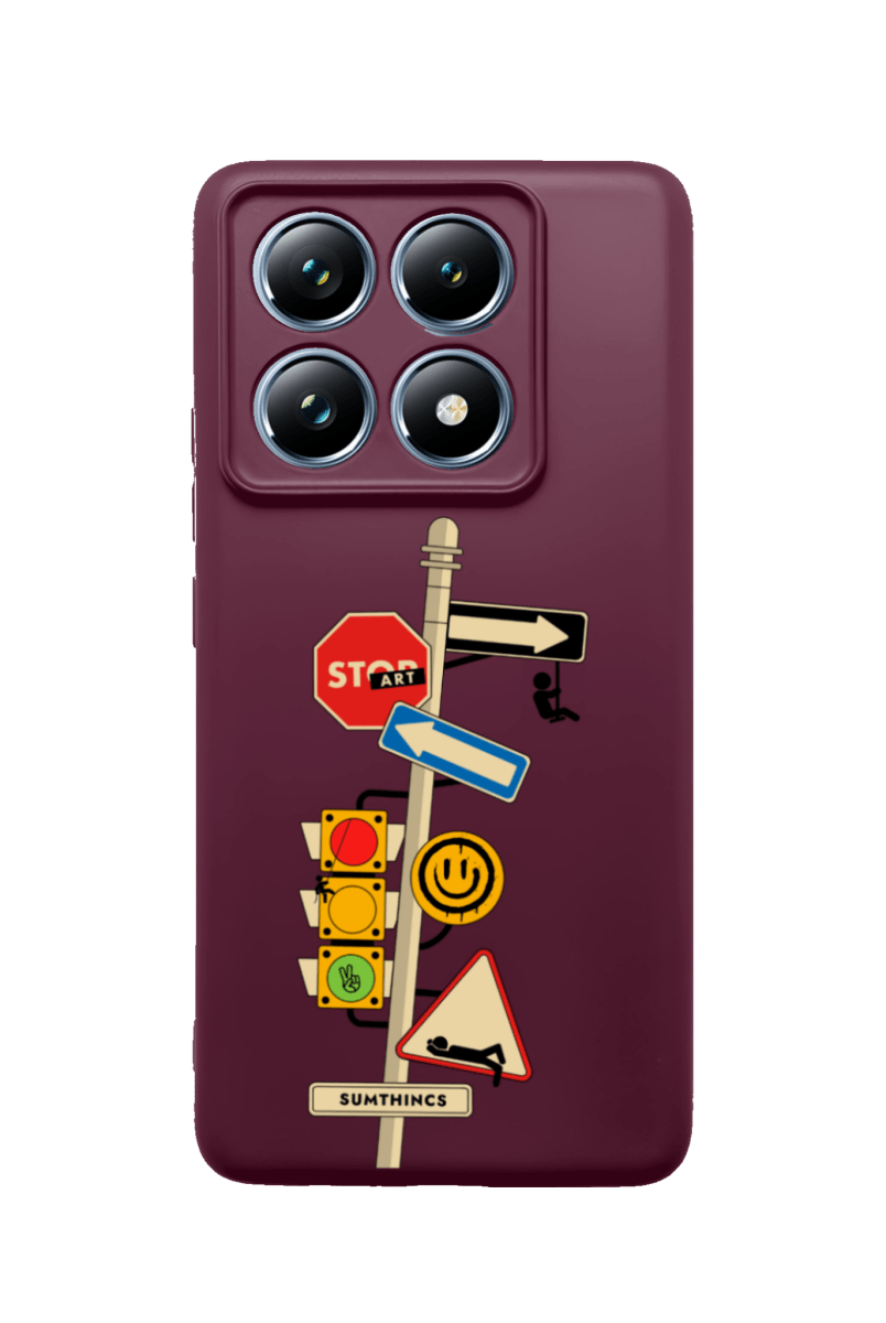 Xiaomi Redmi Note 14 Crossroad Premium Telefon Kılıfı Bordo - SUMTHINCS