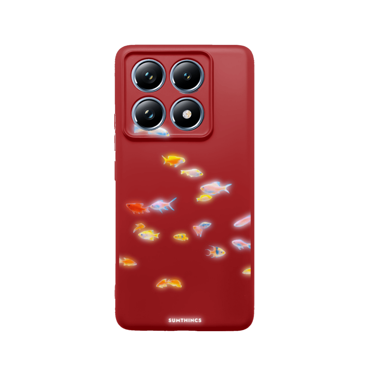 Xiaomi Redmi Note 14 Neon Fish Premium Telefon Kılıfı Kırmızı - SUMTHINCS