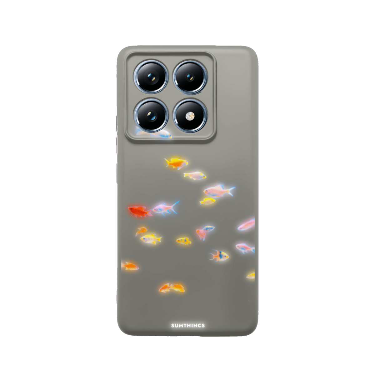 Xiaomi Redmi Note 14 Neon Fish Premium Telefon Kılıfı Gri - SUMTHINCS