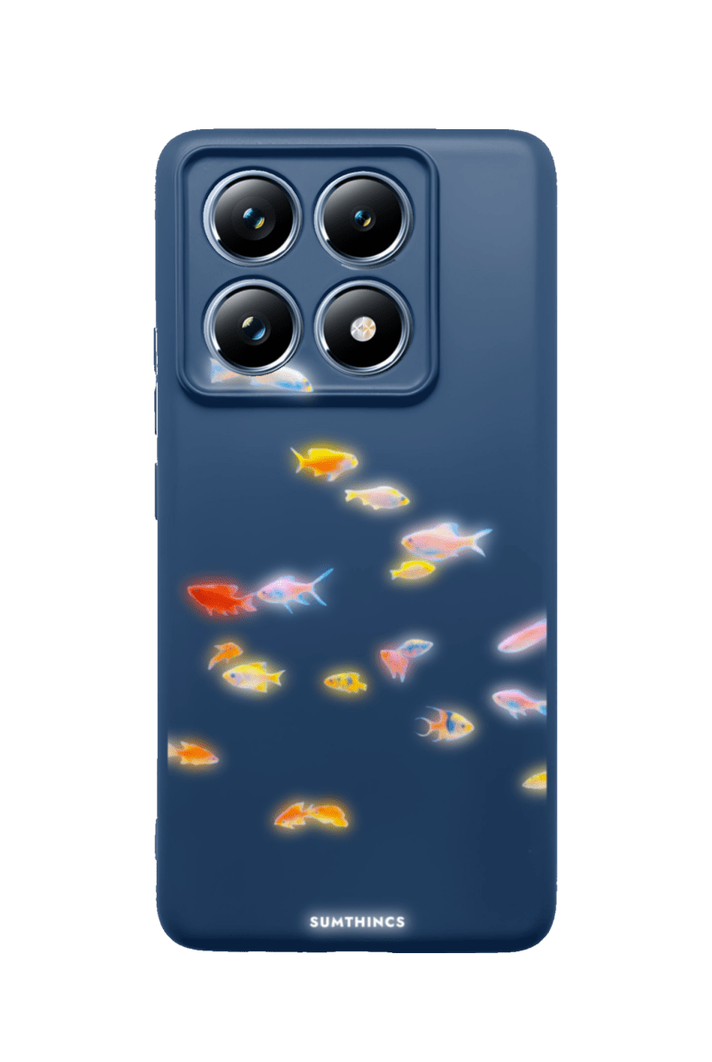 Xiaomi Redmi Note 14 Neon Fish Premium Telefon Kılıfı Pasifik Mavi - SUMTHINCS