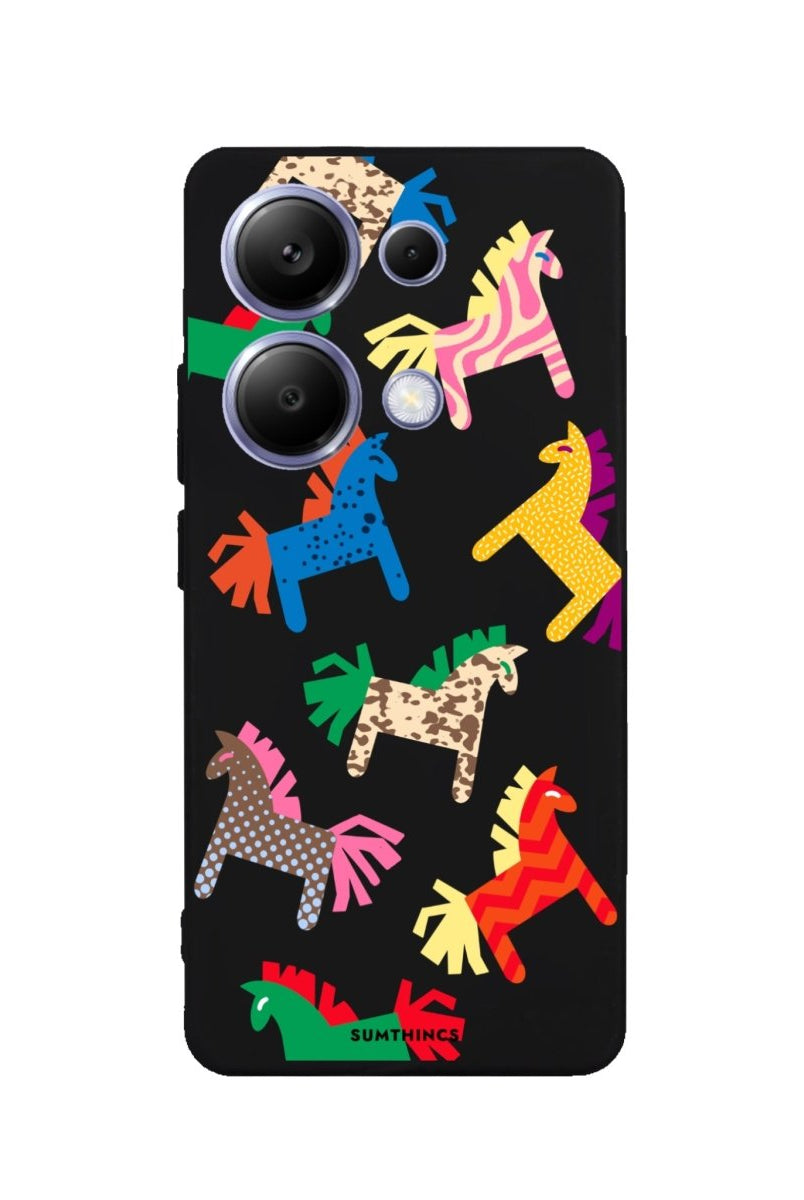 Xiaomi Redmi Note 14 Ponies Premium Telefon Kılıfı Siyah - SUMTHINCS