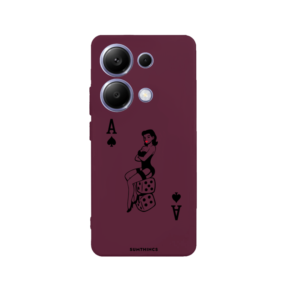 Xiaomi Redmi Note 14 Pro Plus 5G Ace Queen Premium Telefon Kılıfı Bordo - SUMTHINCS