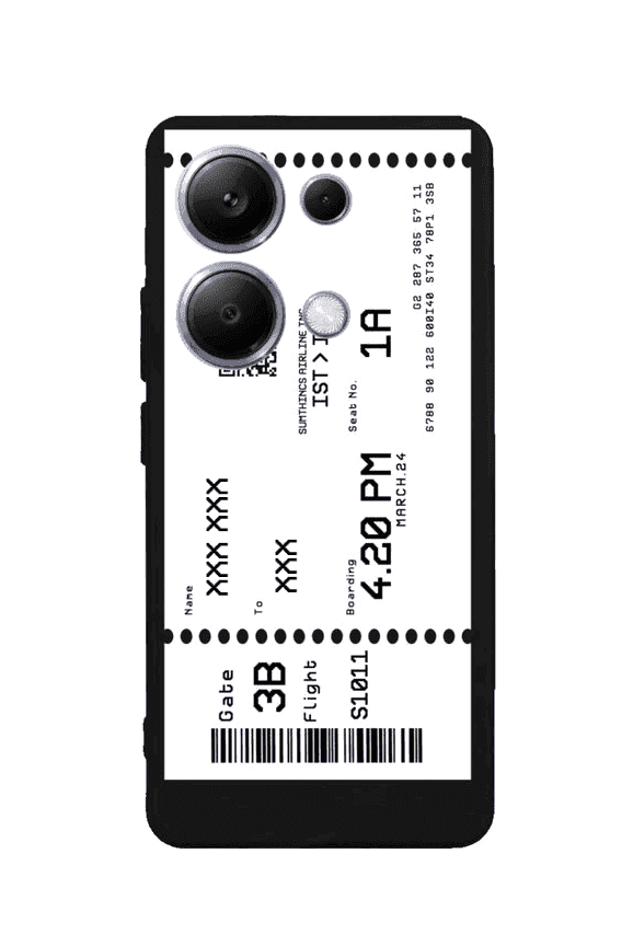 Xiaomi Redmi Note 14 Pro Plus 5G Custom Ticket Kişiye Özel Premium Telefon Kılıfı - SUMTHINCS