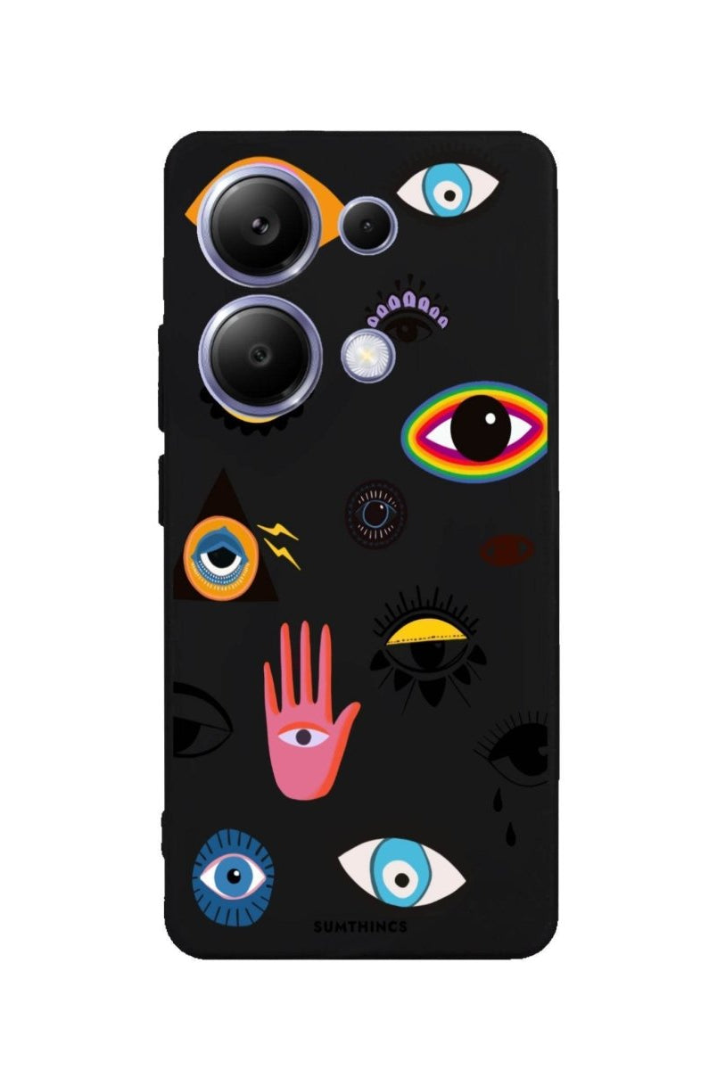 Xiaomi Redmi Note 14 Pro Plus 5G Eye Stickers Premium Telefon Kılıfı Siyah - SUMTHINCS