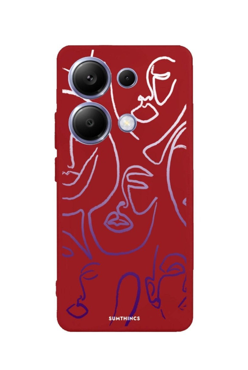Xiaomi Redmi Note 14 Pro Plus 5G Faces Premium Telefon Kılıfı Kırmızı - SUMTHINCS