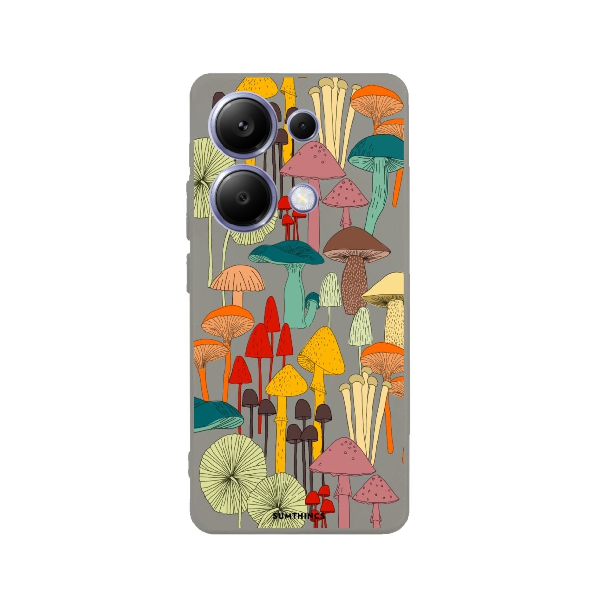 Xiaomi Redmi Note 14 Pro Plus 5G Mushrooms Premium Telefon Kılıfı Gri - SUMTHINCS