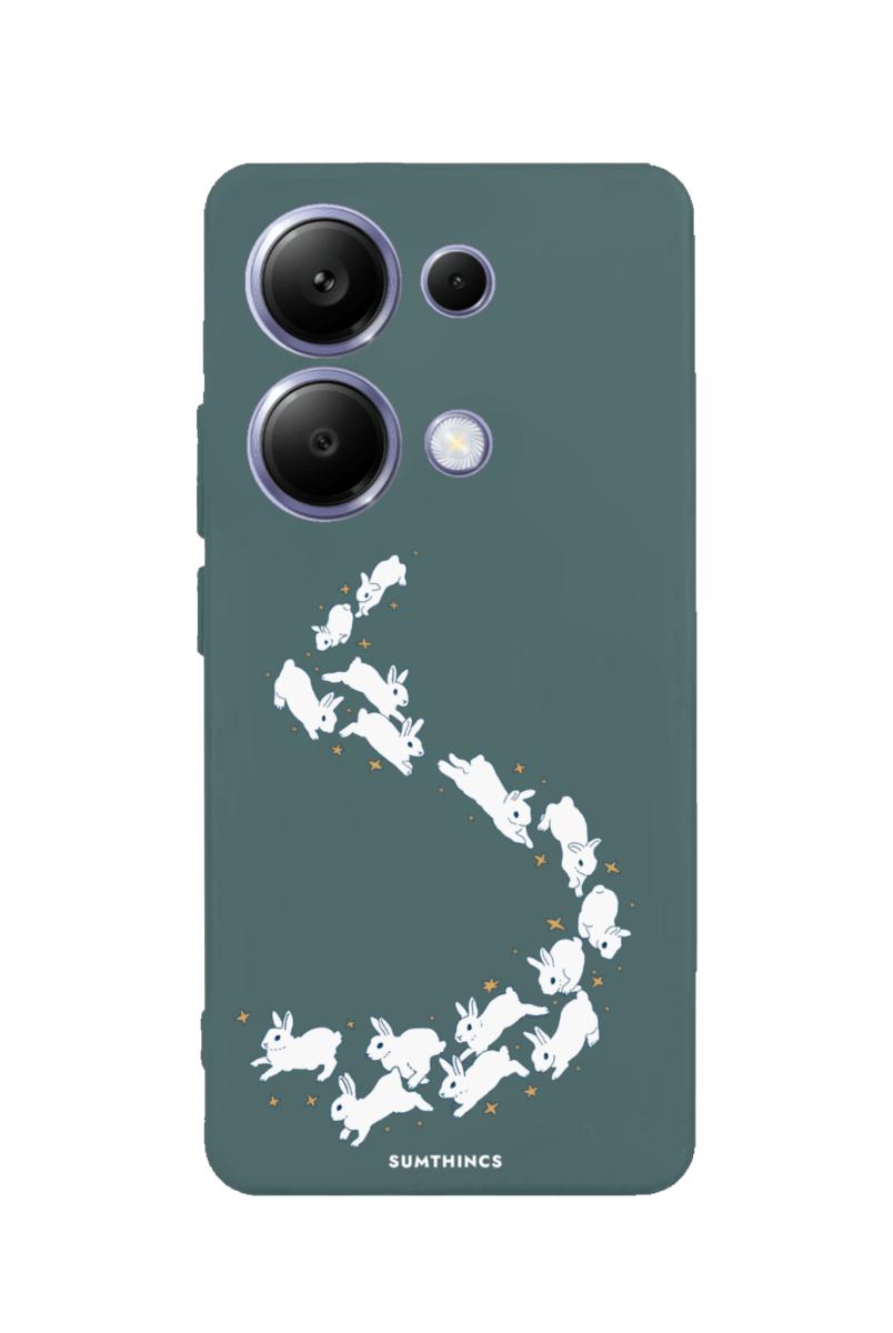 Xiaomi Redmi Note 14 Starry Bunnies Premium Telefon Kılıfı Kaktüs Yeşili - SUMTHINCS