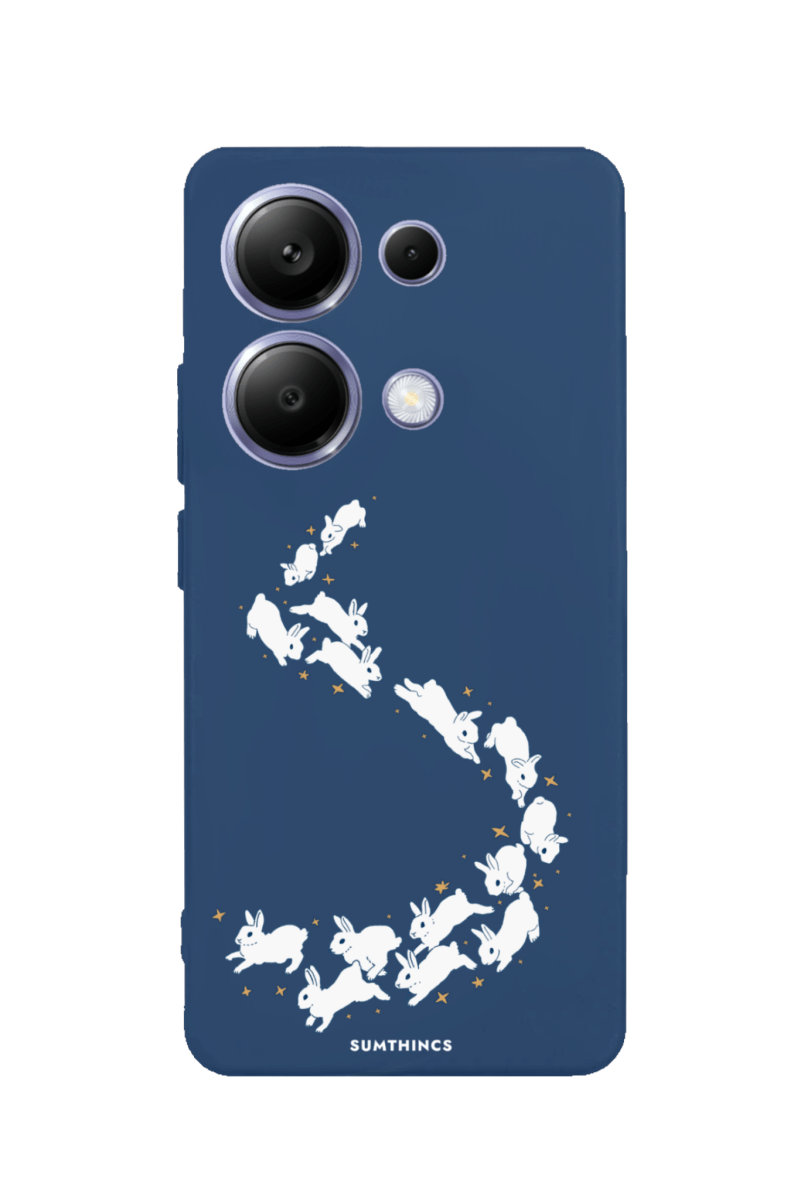 Xiaomi Redmi Note 14 Starry Bunnies Premium Telefon Kılıfı Pasifik Mavi - SUMTHINCS