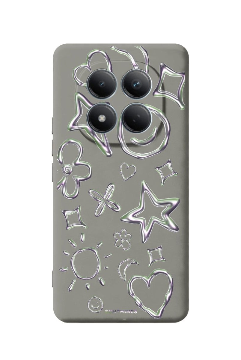 Xiaomi Silver Doodles Premium Telefon Kılıfı Gri - Sumthincs