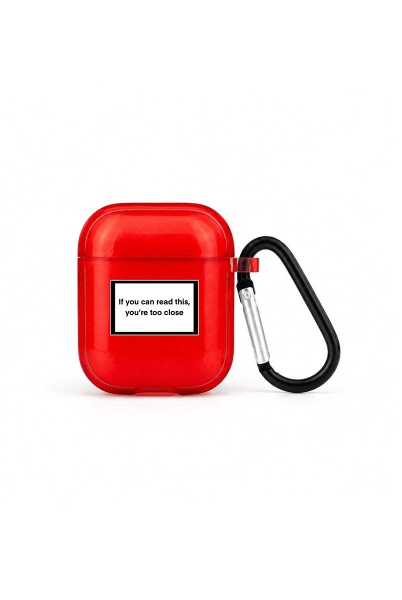 You're Too Close AirPods 1. ve 2. Nesil Şeffaf Silikon Kılıf Kırmızı - Sumthincs