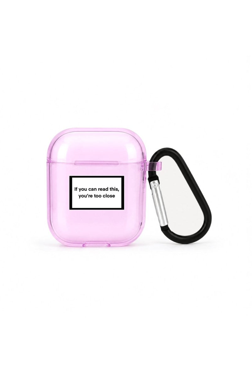 You're Too Close AirPods 1. ve 2. Nesil Şeffaf Silikon Kılıf Lila - Sumthincs