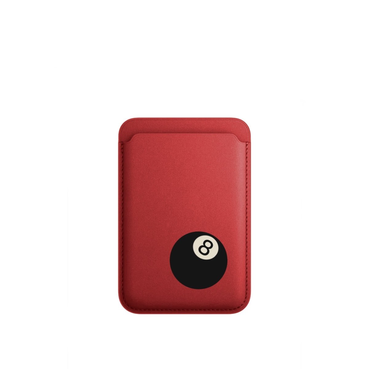 8 Ball MagSafe Deri Cüzdan Wallet Kırmızı - Sumthincs