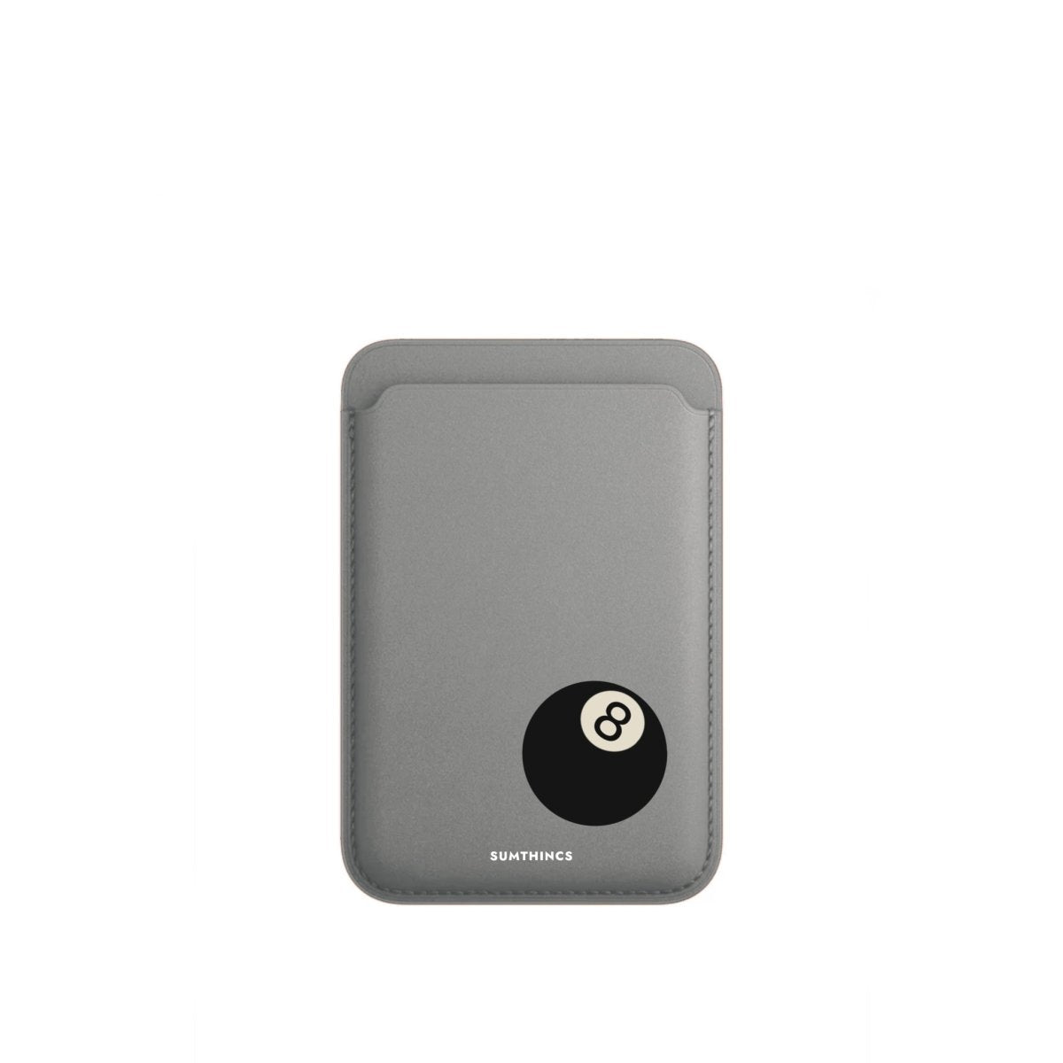 8 Ball MagSafe Deri Cüzdan Wallet Gri - Sumthincs