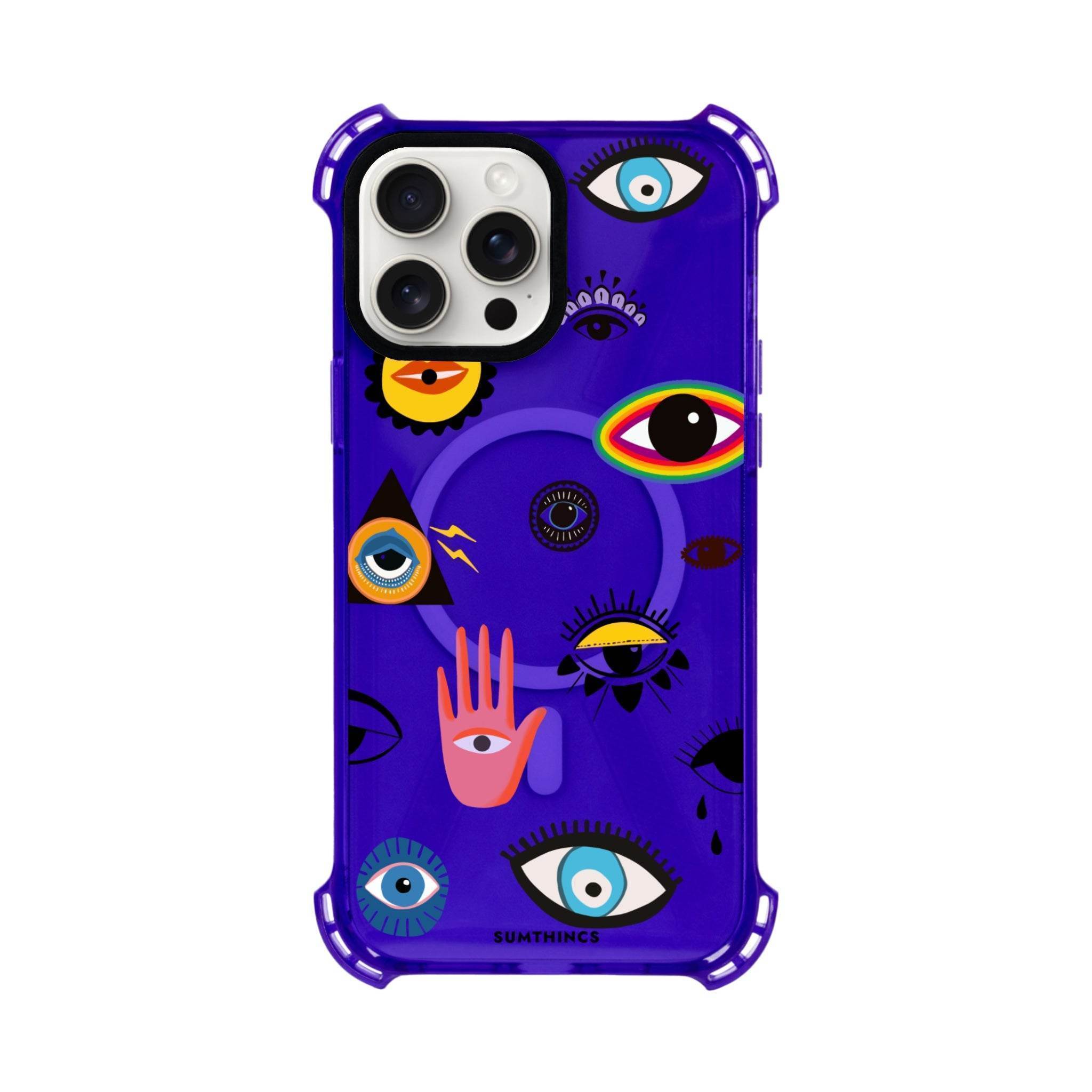 iPhone 15 Plus Eye Stickers Bumper Magsafe Şeffaf Telefon Kılıfı - SUMTHINCS