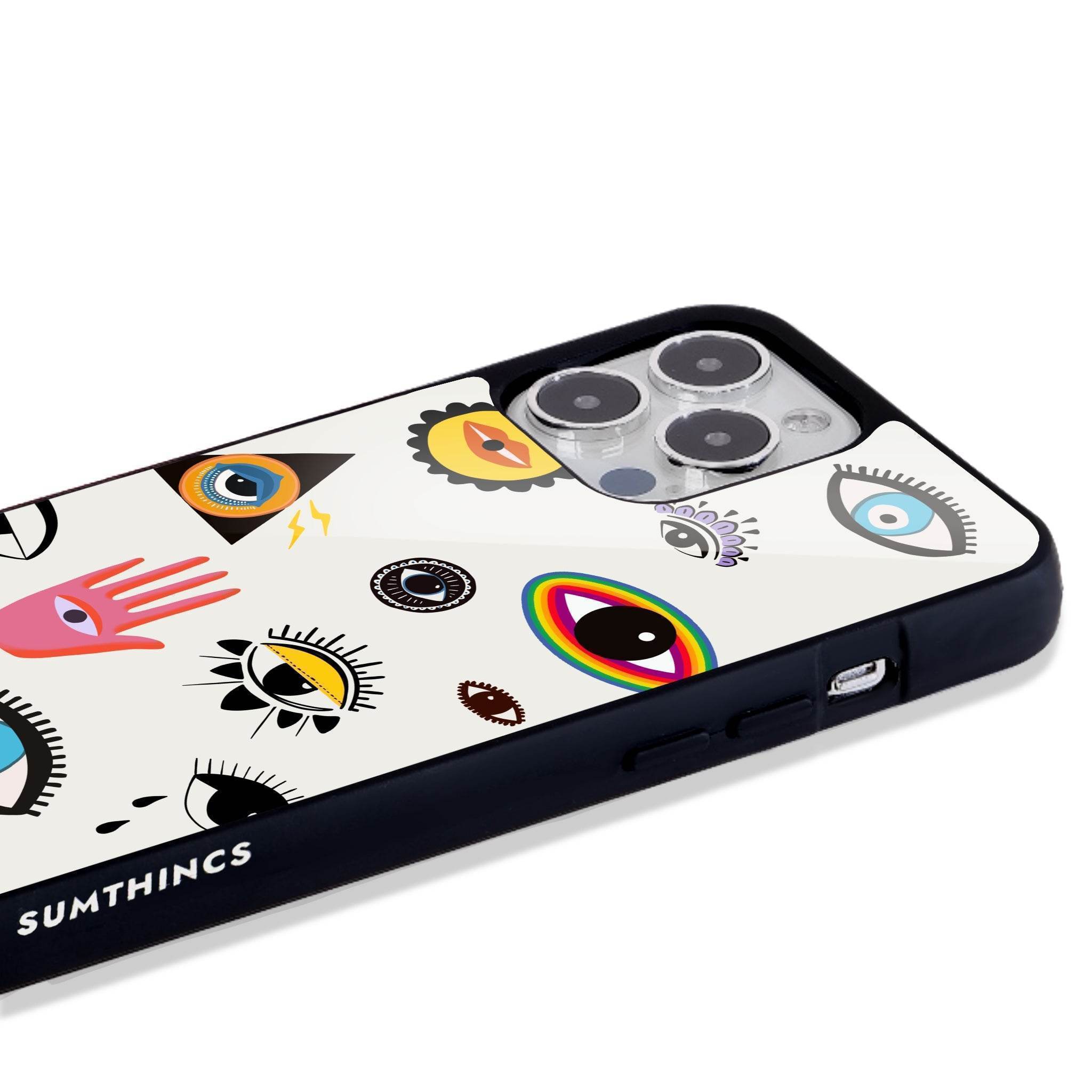 iPhone 14 Plus Eye Stickers Glossy Cam Telefon Kılıfı - SUMTHINCS