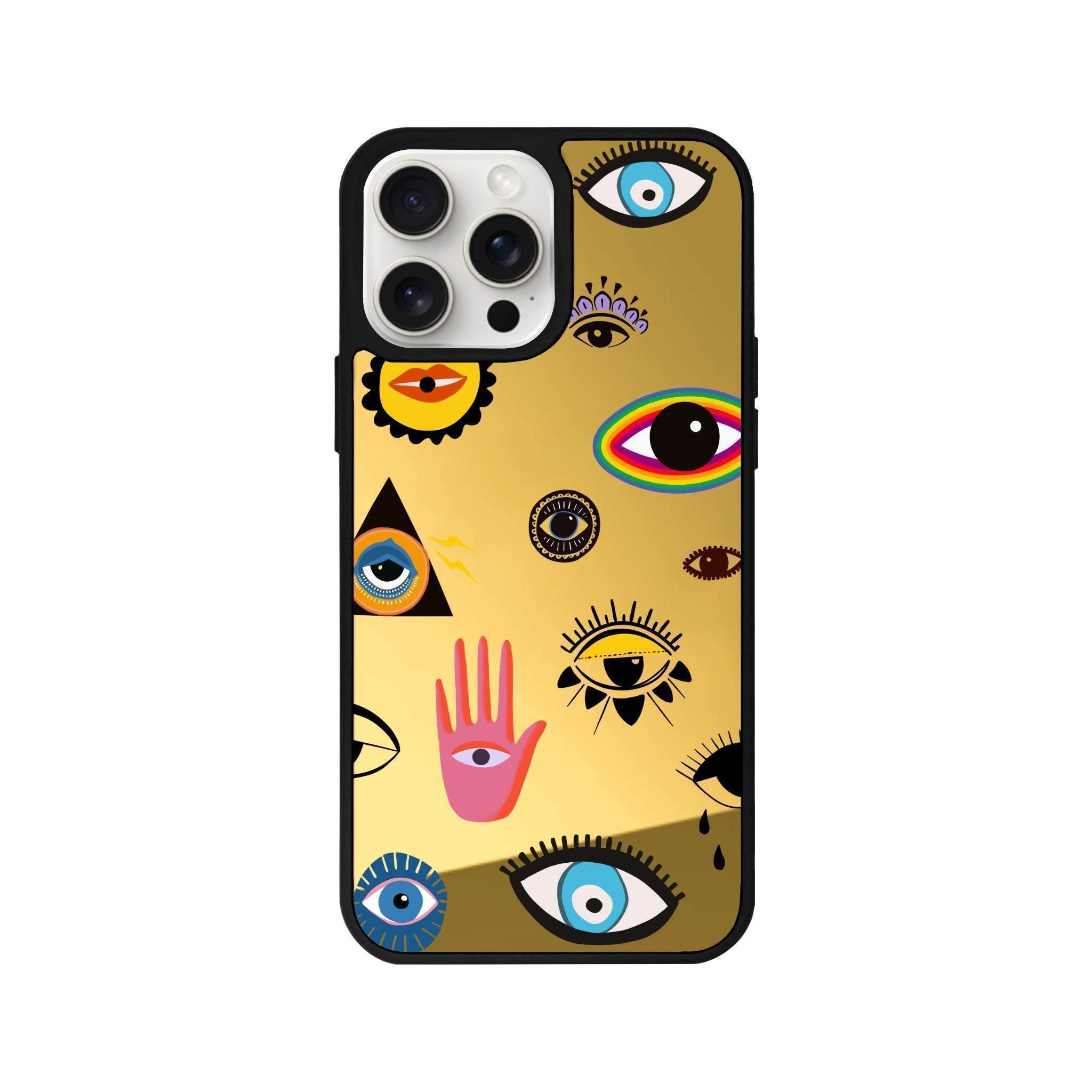 iPhone 14 Plus Eye Stickers Mirror Aynalı Telefon Kılıfı - SUMTHINCS