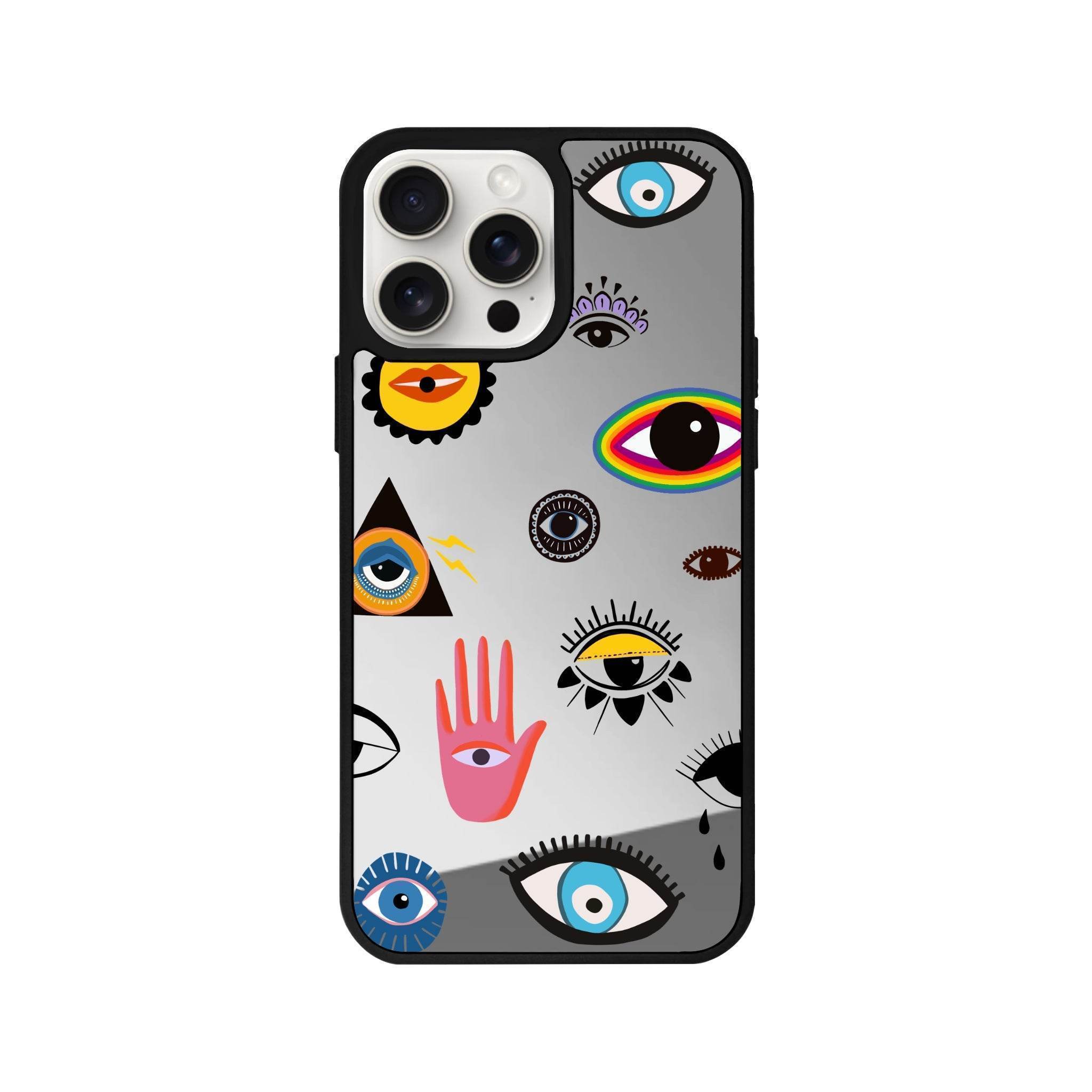 iPhone 14 Plus Eye Stickers Mirror Aynalı Telefon Kılıfı - SUMTHINCS