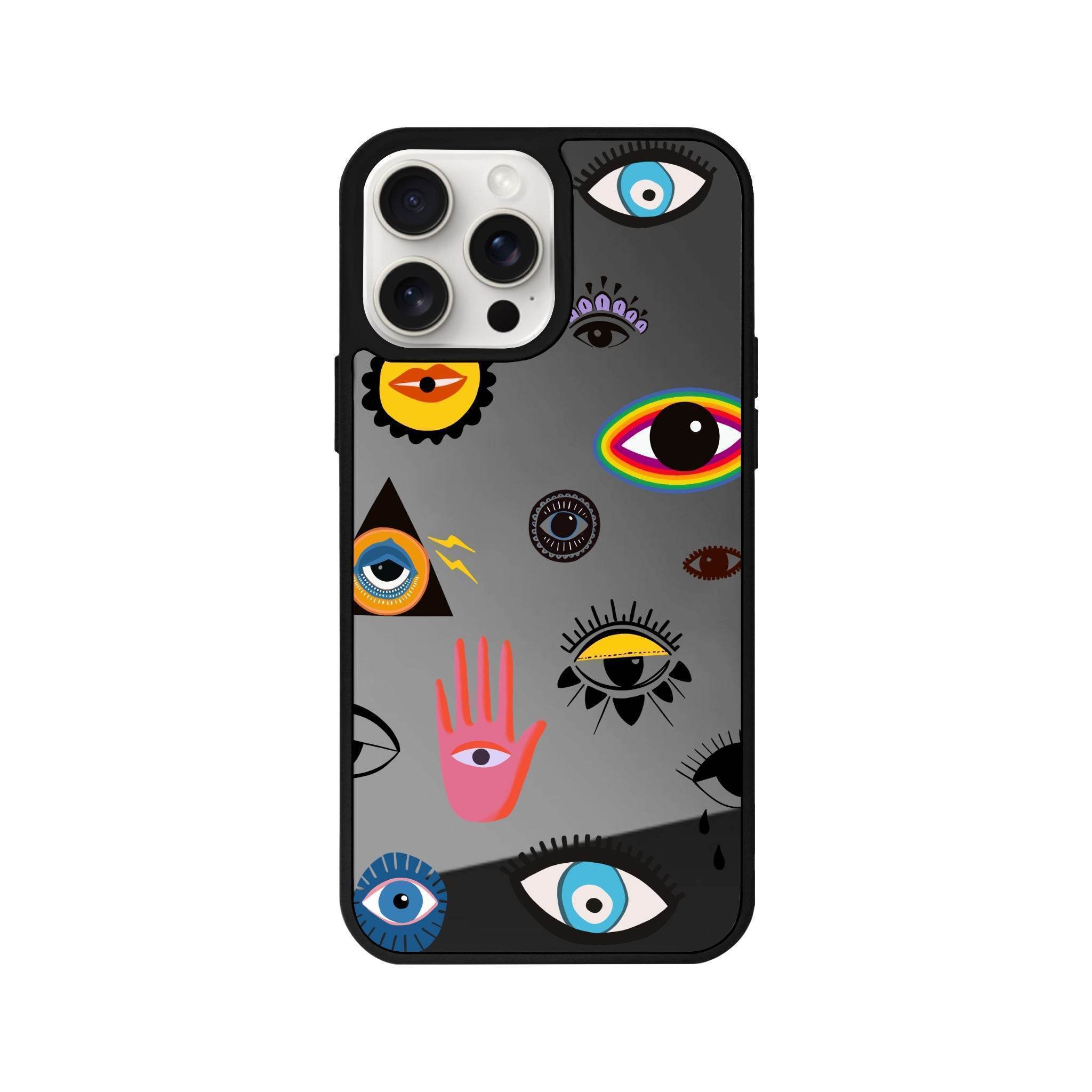 iPhone 14 Plus Eye Stickers Mirror Aynalı Telefon Kılıfı - SUMTHINCS