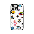 iPhone 14 Plus Eye Stickers Leather Vegan Deri Telefon Kılıfı - SUMTHINCS