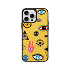 iPhone 14 Plus Eye Stickers Leather Vegan Deri Telefon Kılıfı - SUMTHINCS