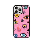 iPhone 14 Plus Eye Stickers Leather Vegan Deri Telefon Kılıfı - SUMTHINCS