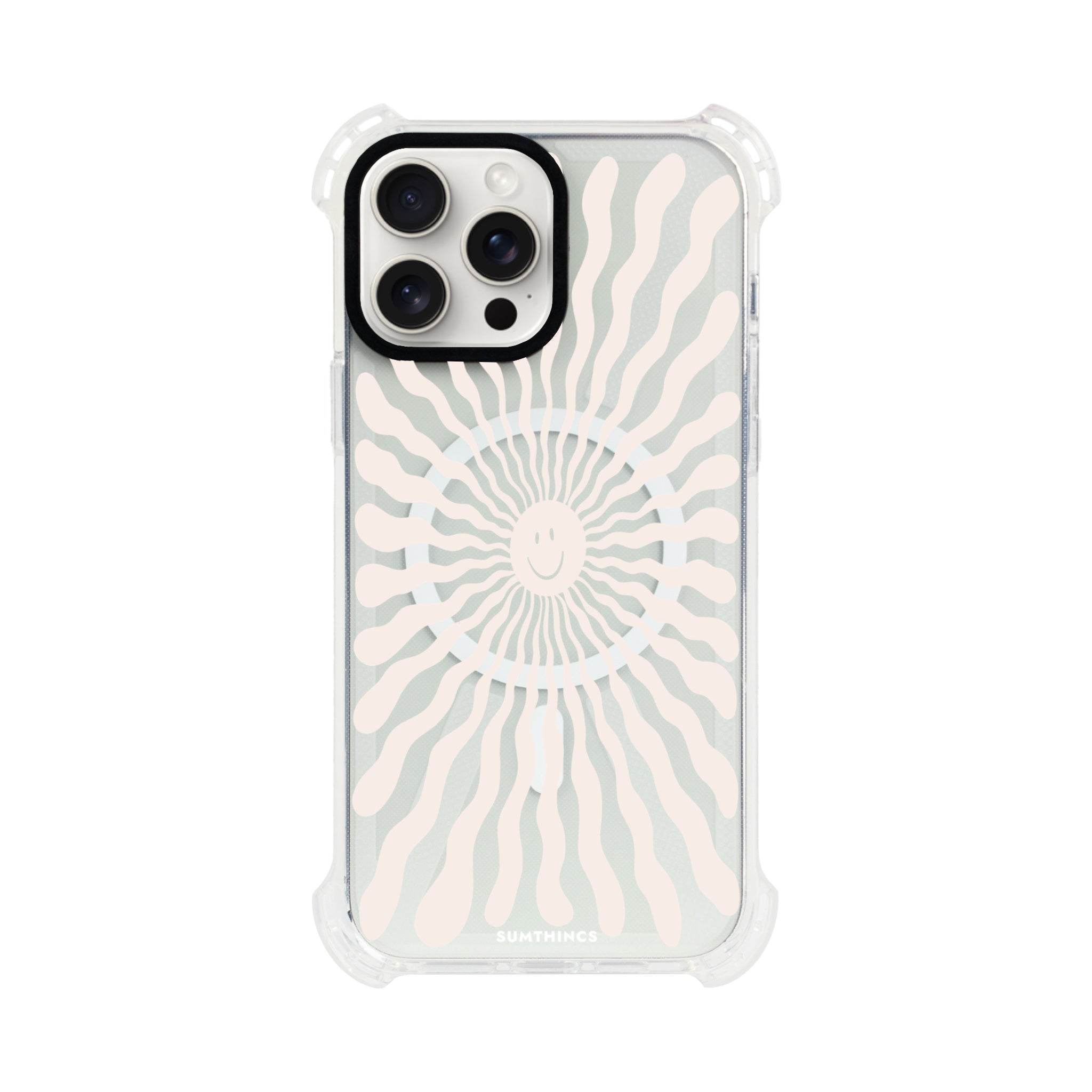 iPhone 15 Plus Happy Little Sun Bumper Magsafe Şeffaf Telefon Kılıfı - SUMTHINCS