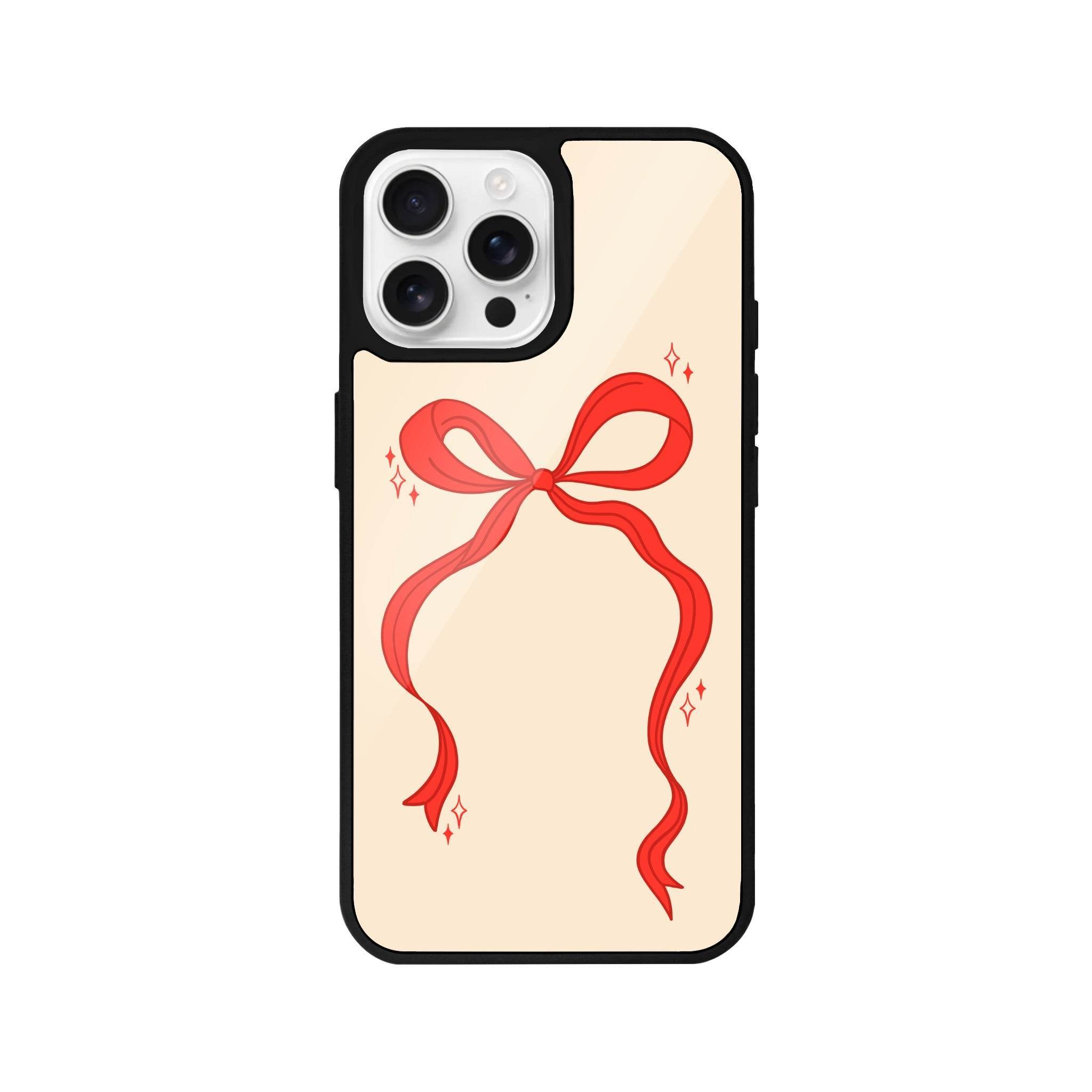 iPhone 16 Pro Red Bow Glossy Cam Telefon Kılıfı - SUMTHINCS