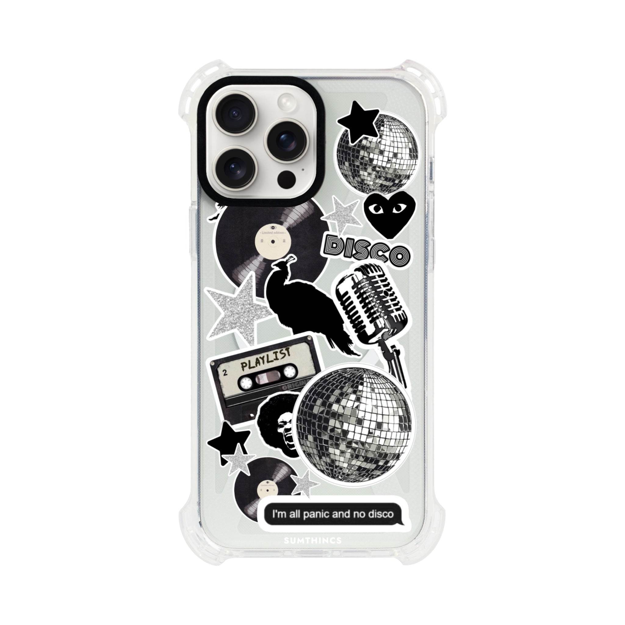 iPhone 15 Plus Disco Stickers Bumper Magsafe Şeffaf Telefon Kılıfı - SUMTHINCS