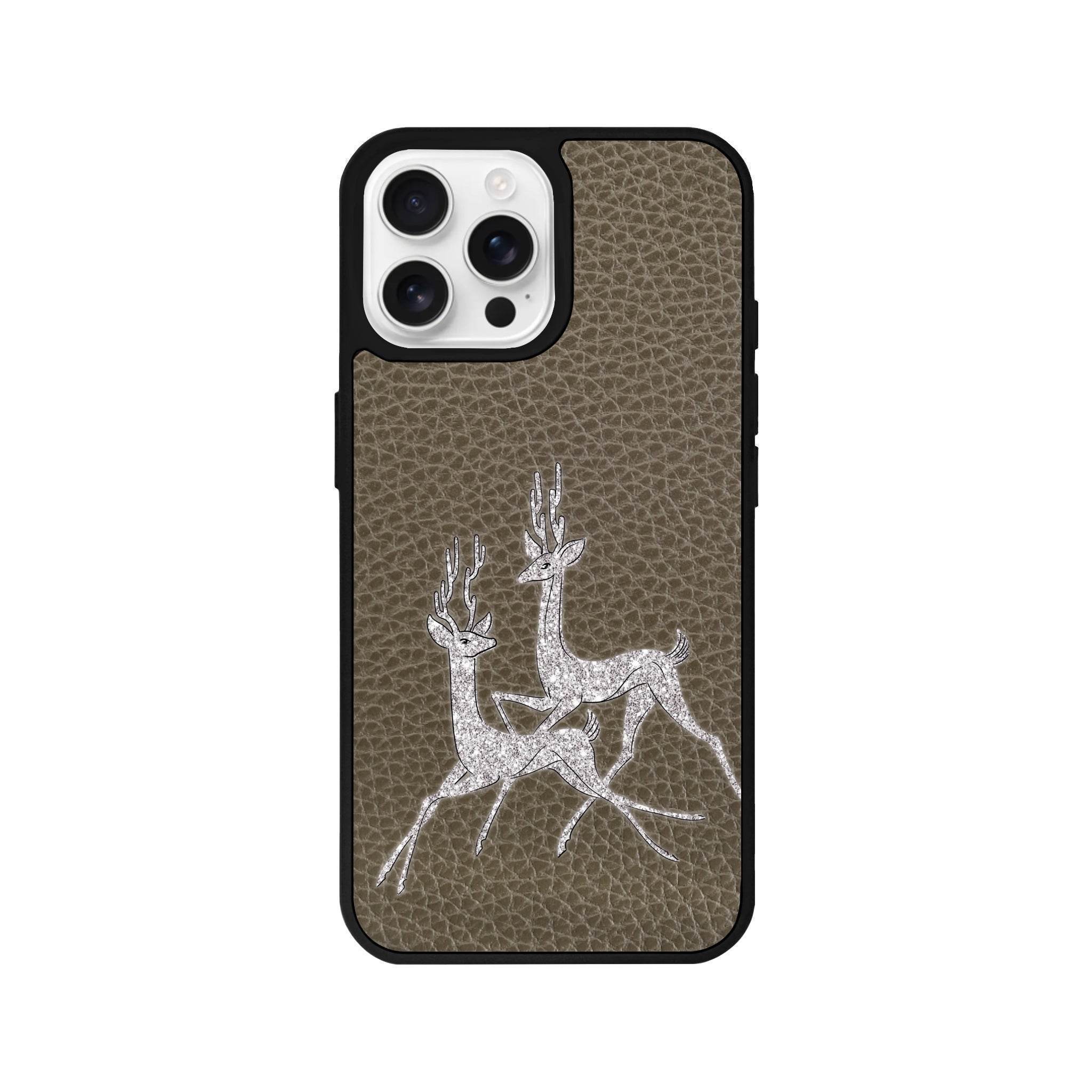 iPhone 16 Pro Disco Deers Leather Vegan Deri Telefon Kılıfı - SUMTHINCS