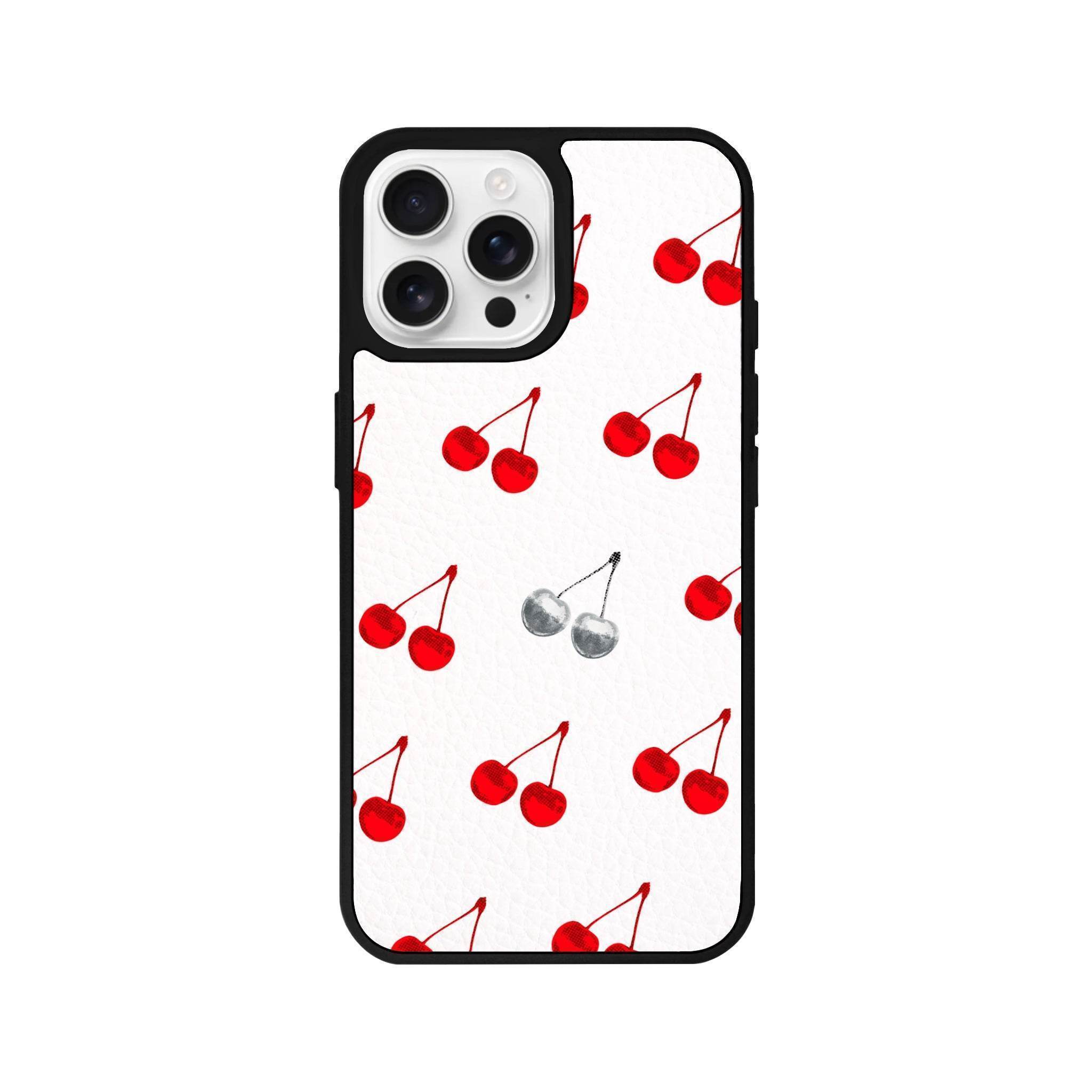 iPhone 16 Pro Disco Cherry Leather Vegan Deri Telefon Kılıfı - SUMTHINCS