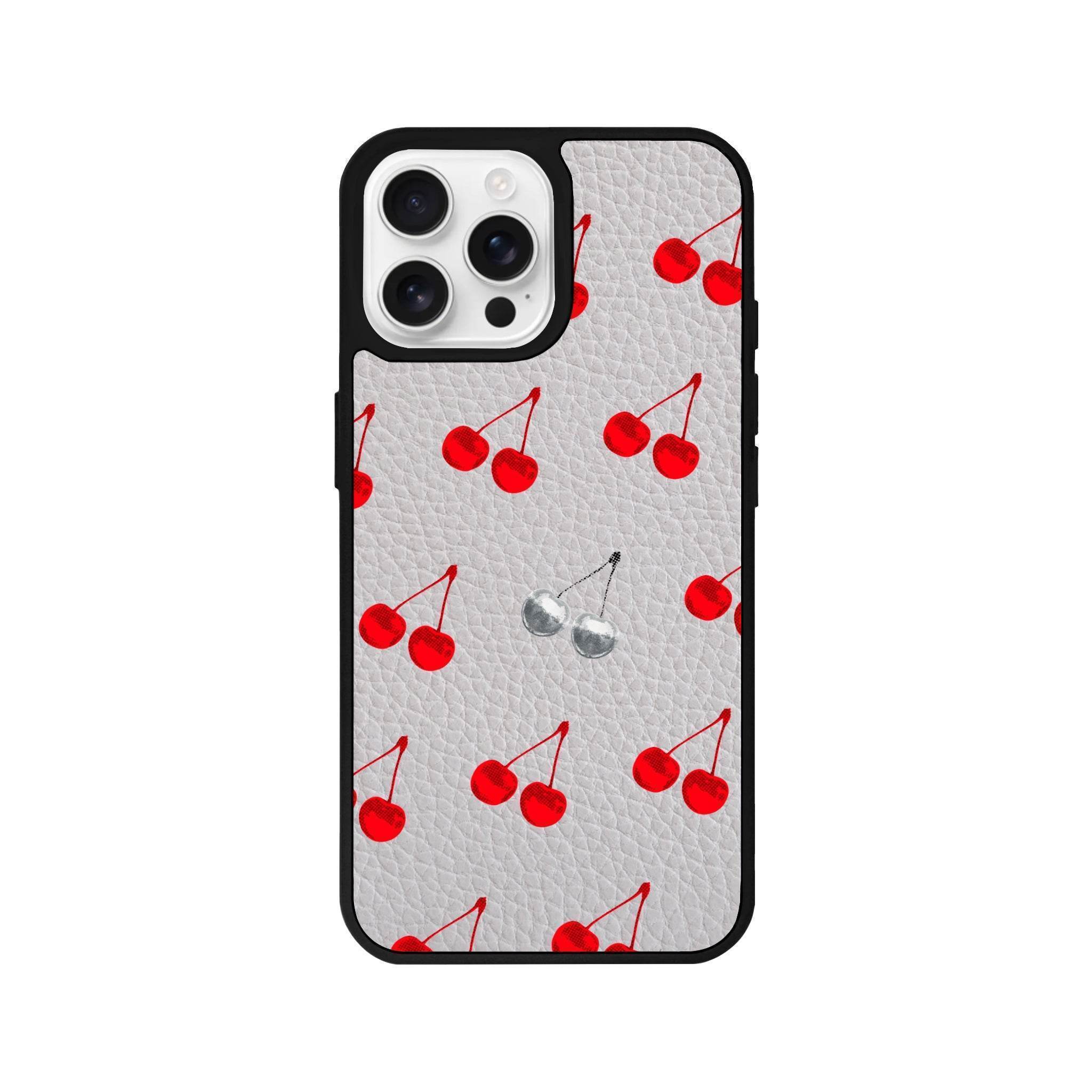 iPhone 16 Pro Disco Cherry Leather Vegan Deri Telefon Kılıfı - SUMTHINCS