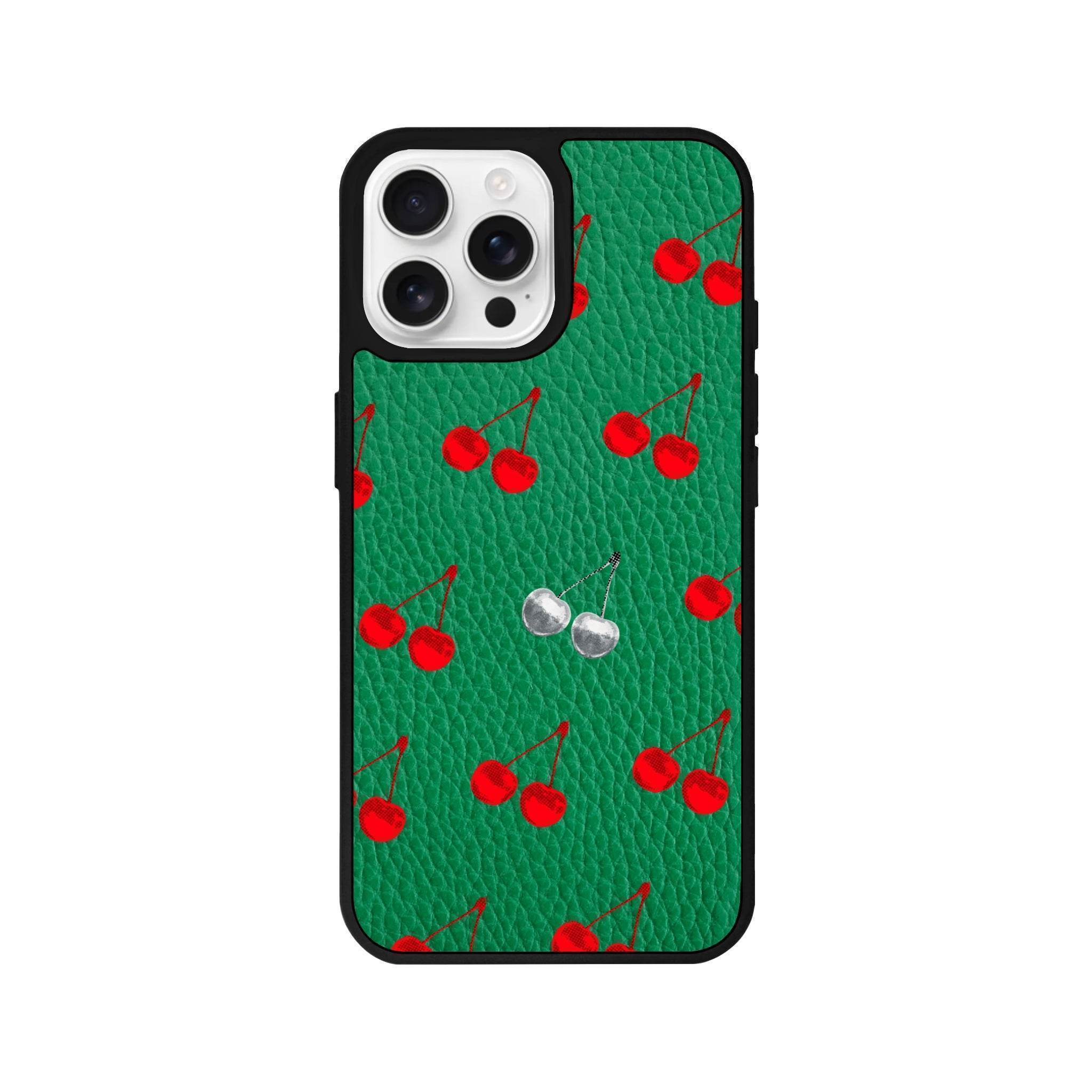 iPhone 16 Pro Disco Cherry Leather Vegan Deri Telefon Kılıfı - SUMTHINCS