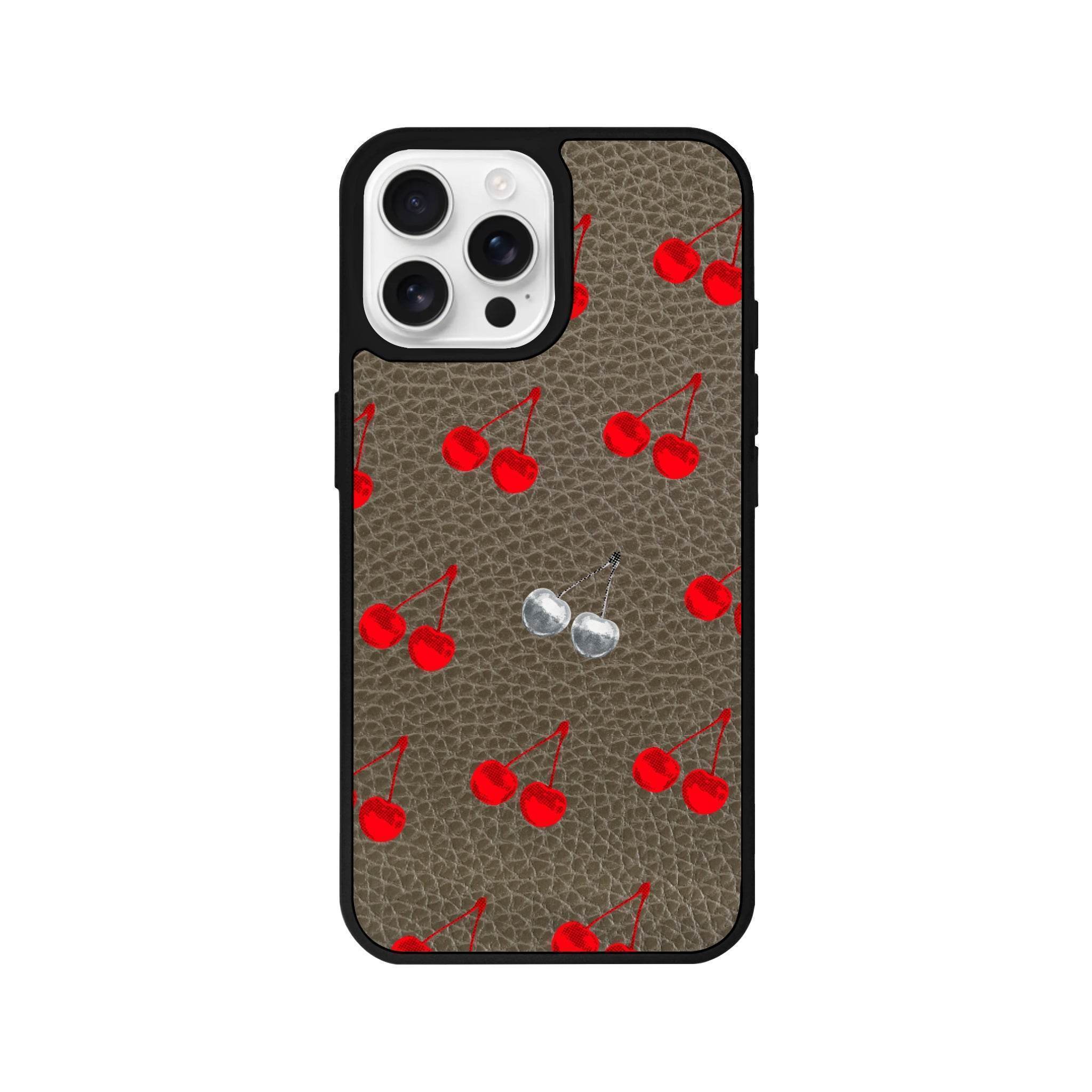 iPhone 16 Pro Disco Cherry Leather Vegan Deri Telefon Kılıfı - SUMTHINCS