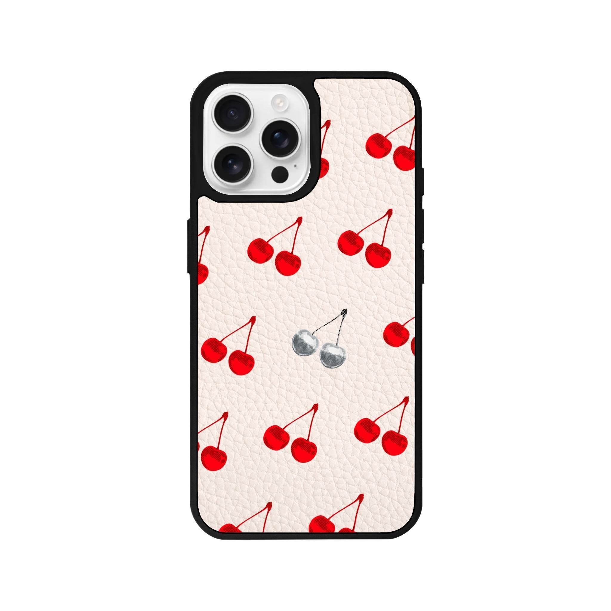 iPhone 16 Pro Disco Cherry Leather Vegan Deri Telefon Kılıfı - SUMTHINCS