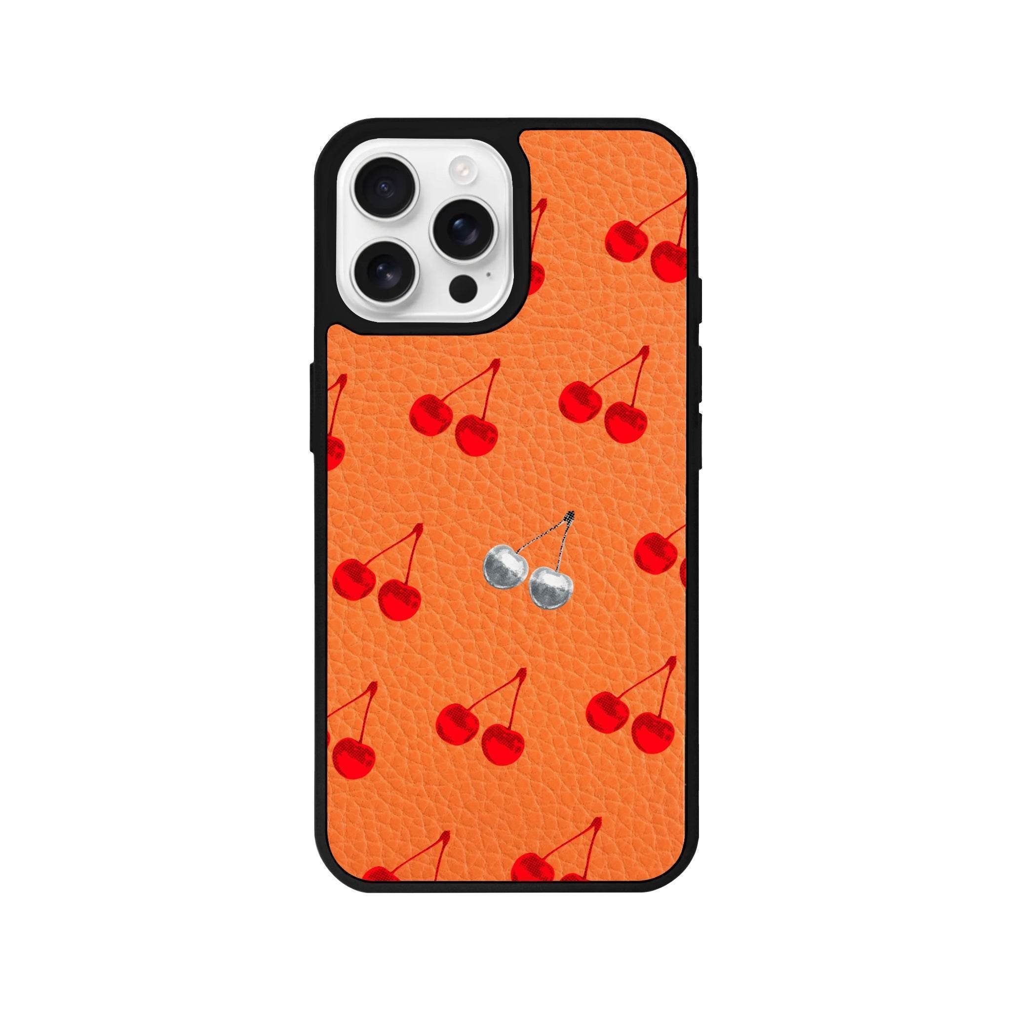 iPhone 16 Pro Disco Cherry Leather Vegan Deri Telefon Kılıfı - SUMTHINCS