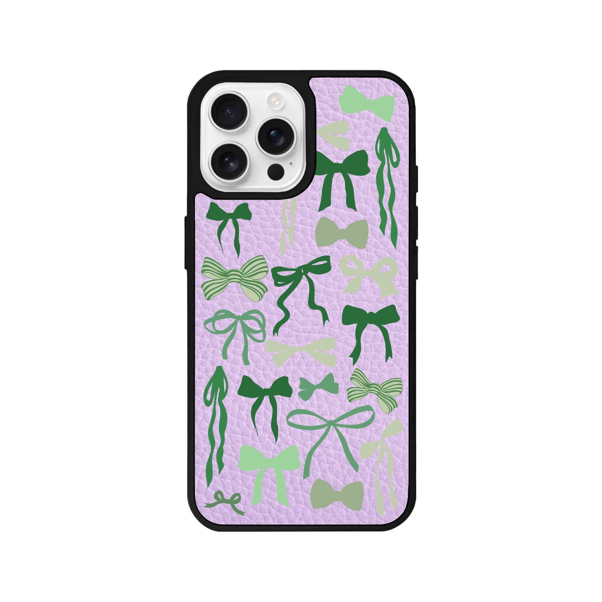 iPhone 16 Pro Green Garland Leather Vegan Deri Telefon Kılıfı - SUMTHINCS