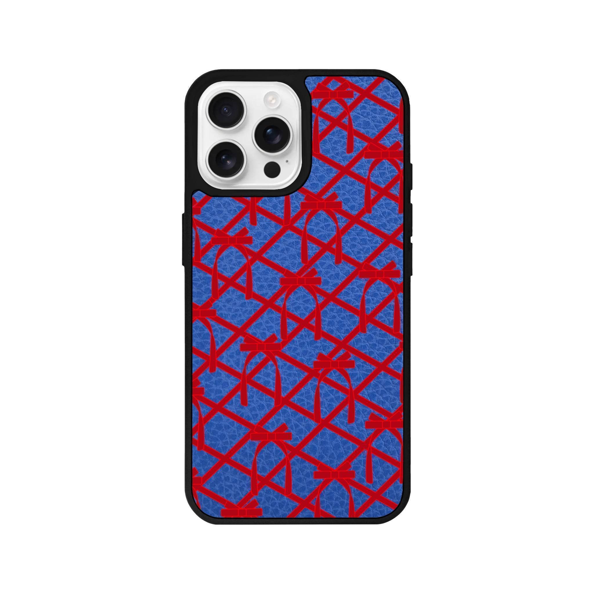 iPhone 16 Pro Ribbon Grid Leather Vegan Deri Telefon Kılıfı - SUMTHINCS