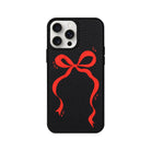iPhone 14 Plus Red Bow Leather Vegan Deri Telefon Kılıfı - SUMTHINCS