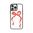 iPhone 14 Plus Red Bow Leather Vegan Deri Telefon Kılıfı - SUMTHINCS