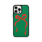 iPhone 14 Plus Red Bow Leather Vegan Deri Telefon Kılıfı - SUMTHINCS