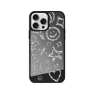 iPhone 14 Plus Silver Doodles Mirror Aynalı Telefon Kılıfı - SUMTHINCS
