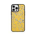 iPhone 14 Plus Silver Doodles Leather Vegan Deri Telefon Kılıfı - SUMTHINCS