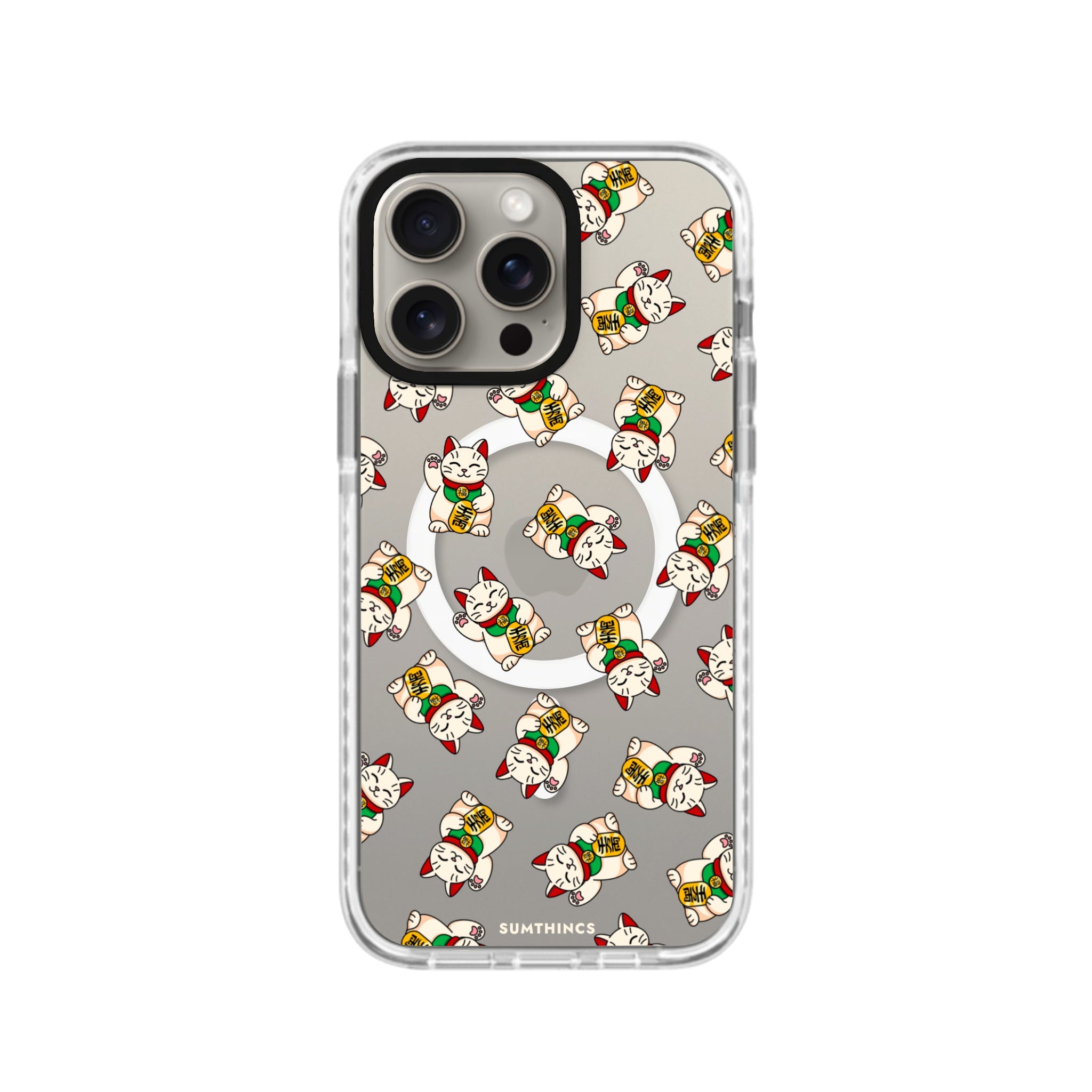 iPhone 15 Pro Maneki Neko Magsafe Procase Şeffaf Telefon Kılıfı - SUMTHINCS