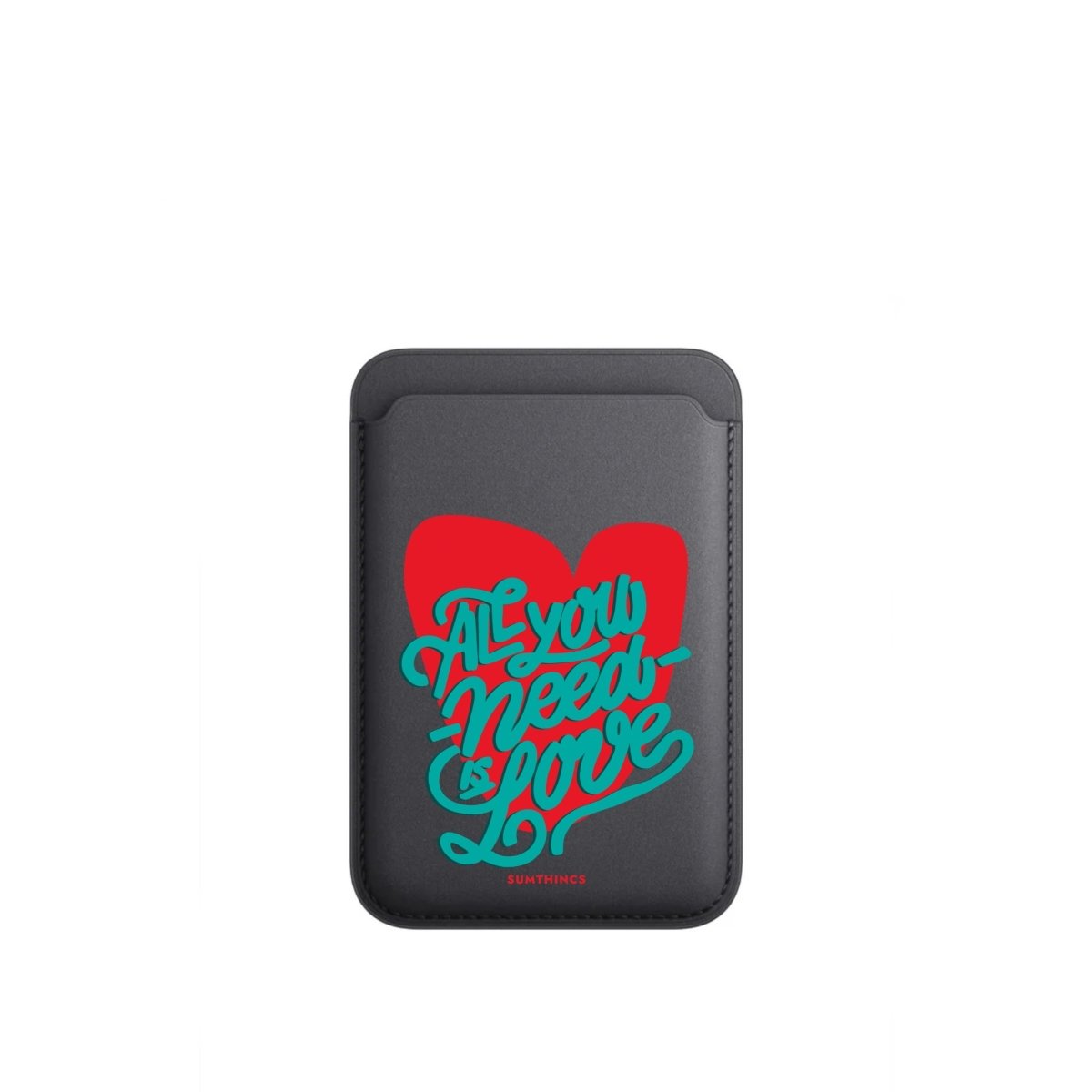 All You Need Is Love MagSafe Deri Cüzdan Wallet Siyah - Sumthincs
